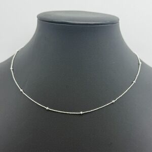 Italy Sterling Silver 925 Ball Beaded Satellite Chain Necklace Choker 12-16"